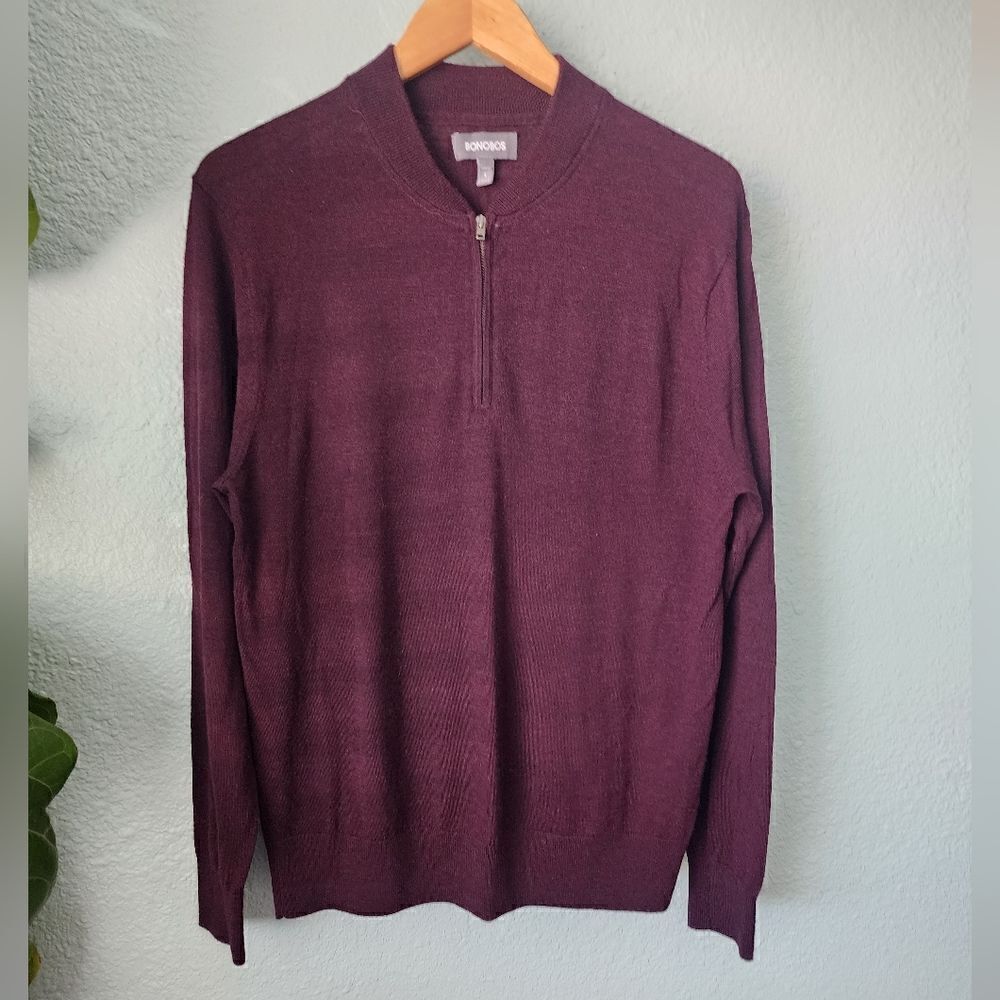 Bonobos quarter zip wool silk blend sweater